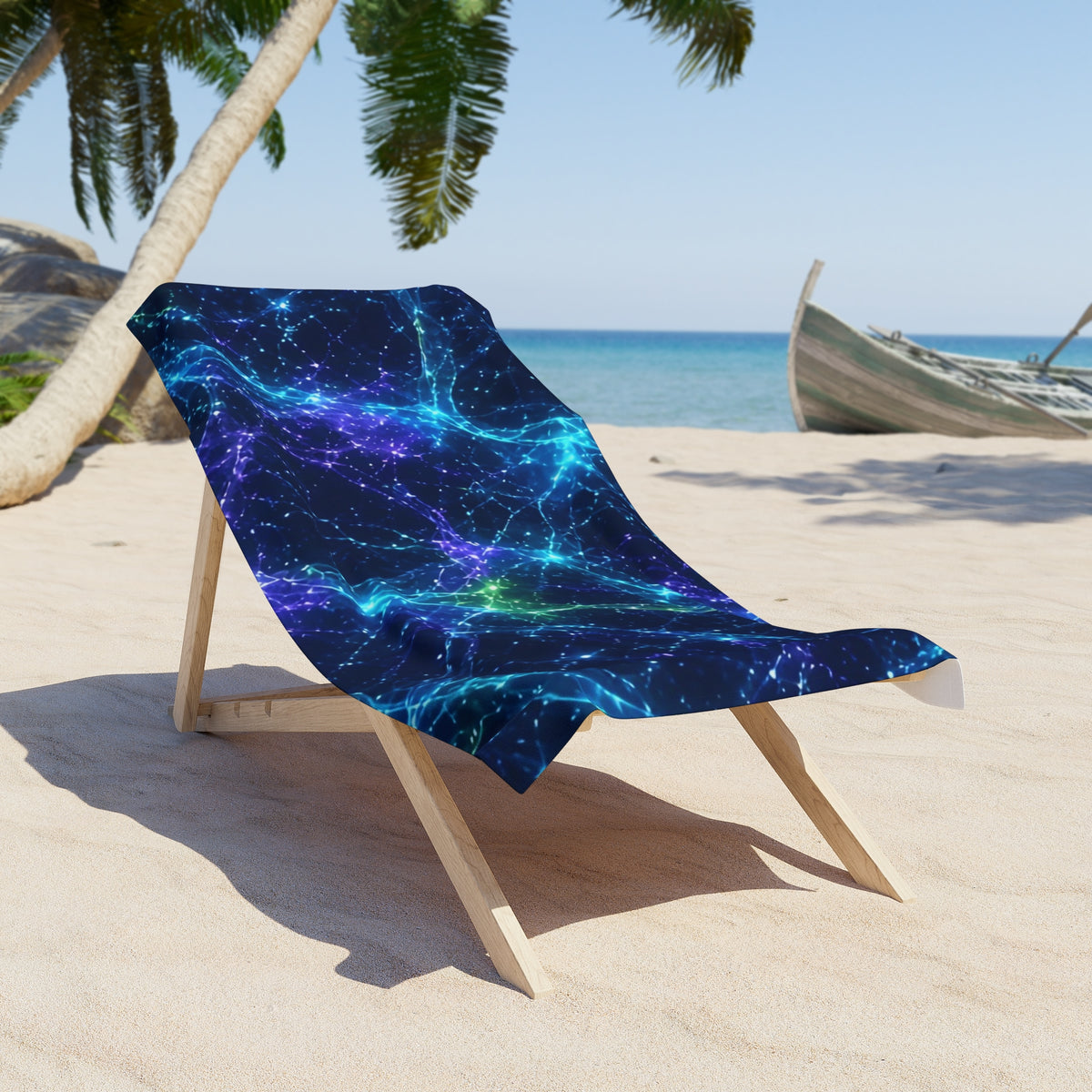 Neon Mycelium - Original Glow Beach Towel