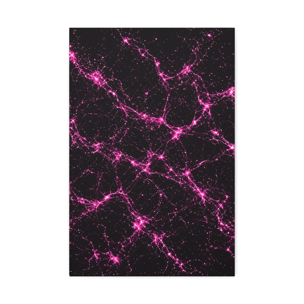 Neon Mycelium - Hot Pink Pulse Glossy Canvas