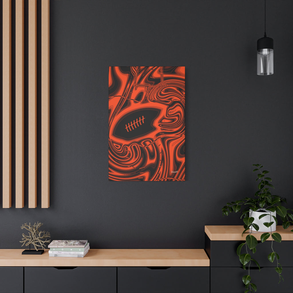 Orange & Black Trippy Football Canvas