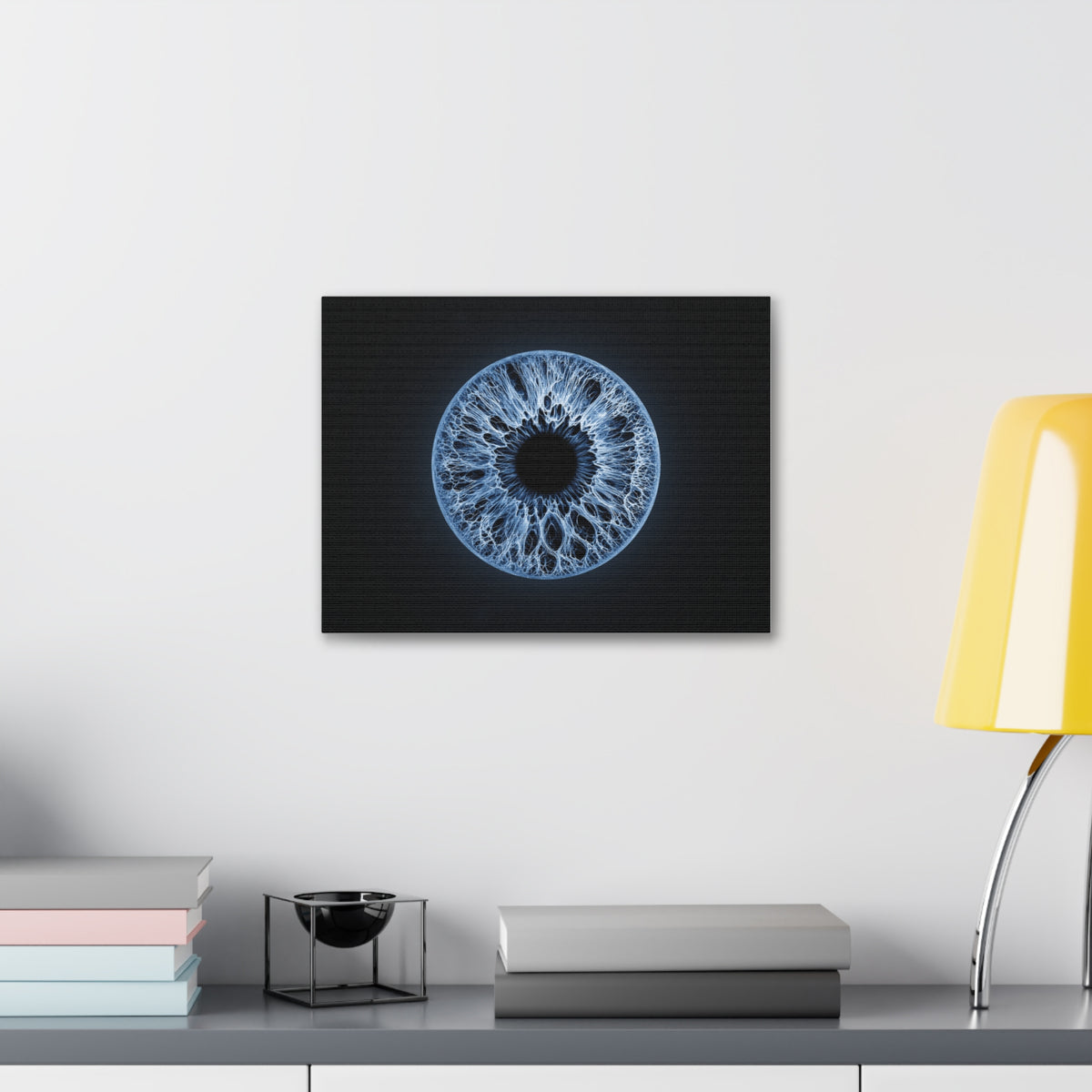 BLXNTT Iris – Lace Web Blue Glossy Canvas