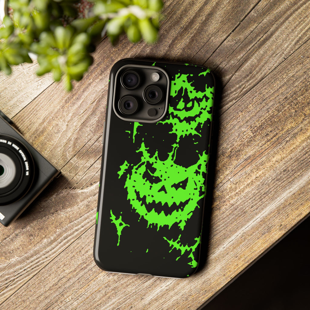 Green Spiderweb Pumpkin Phone Case