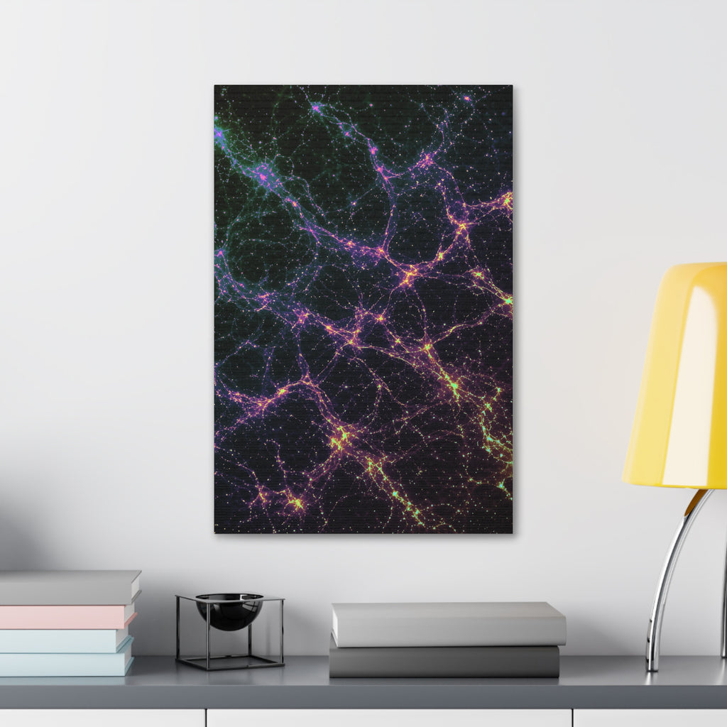 Neon Mycelium - Holographic Glossy Canvas