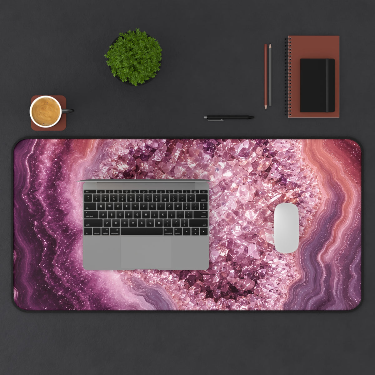 Geode Core - Rose Quartz Desk Mat