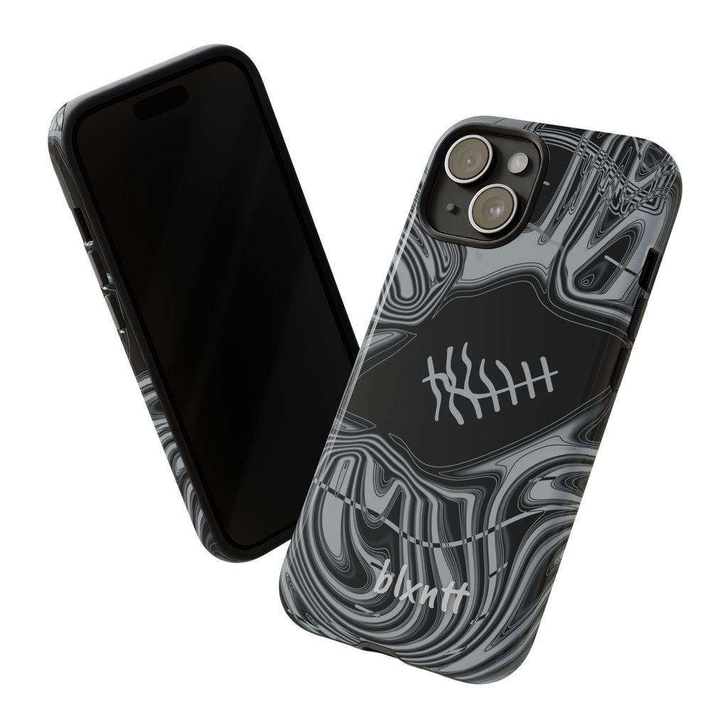 Black & Silver Trippy Football Phone Case