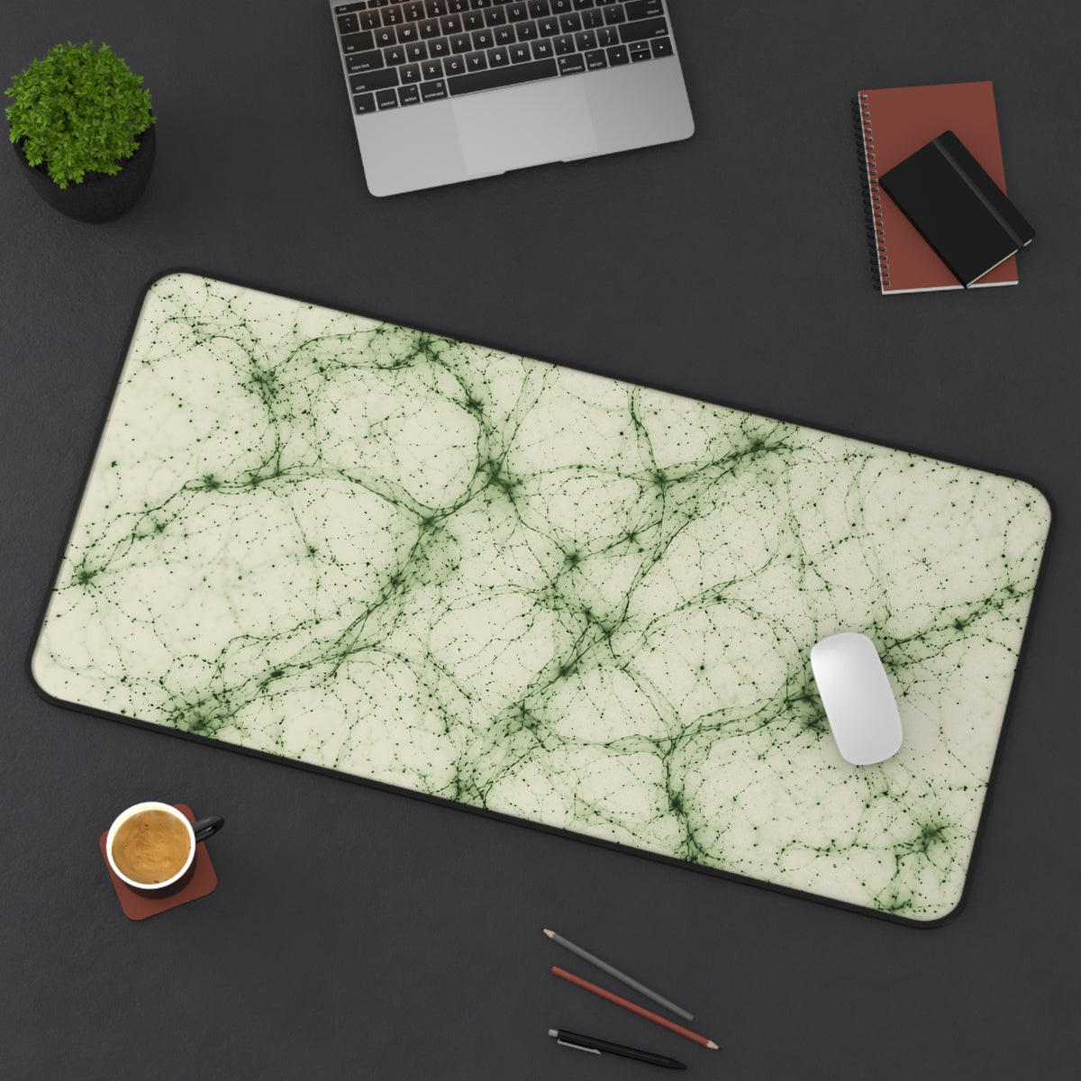Neon Mycelium - Matcha Latte Desk Mat