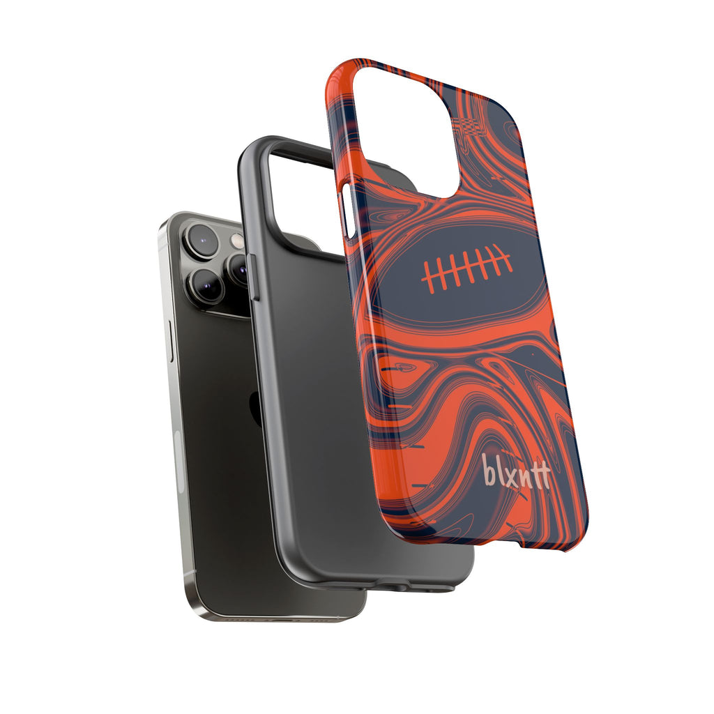 Orange & Navy Trippy Football Phone Case