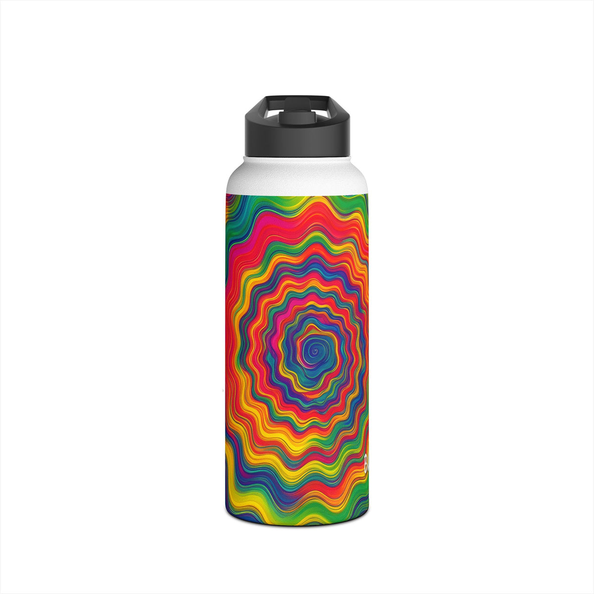 Hypnotic Rainbow Ripple Water Bottle
