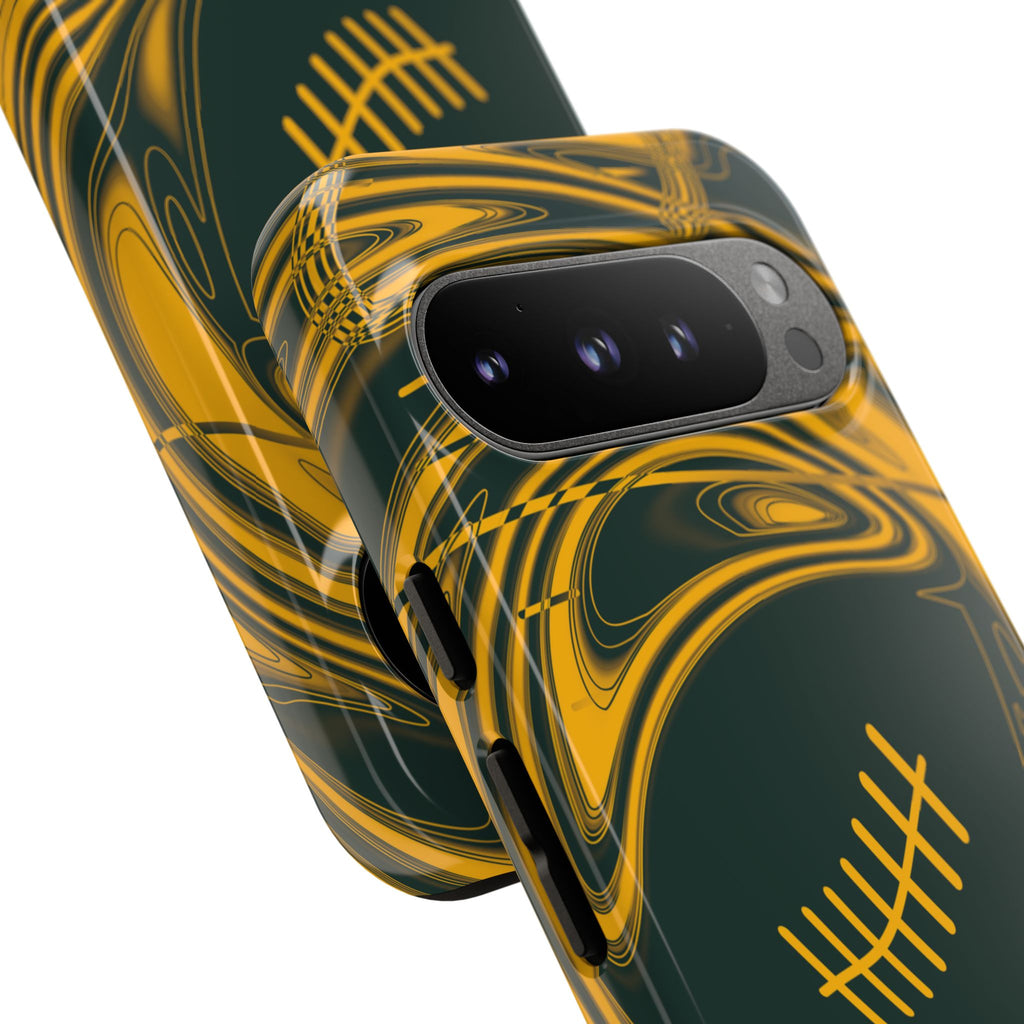 Green & Gold Trippy Football Phone Case