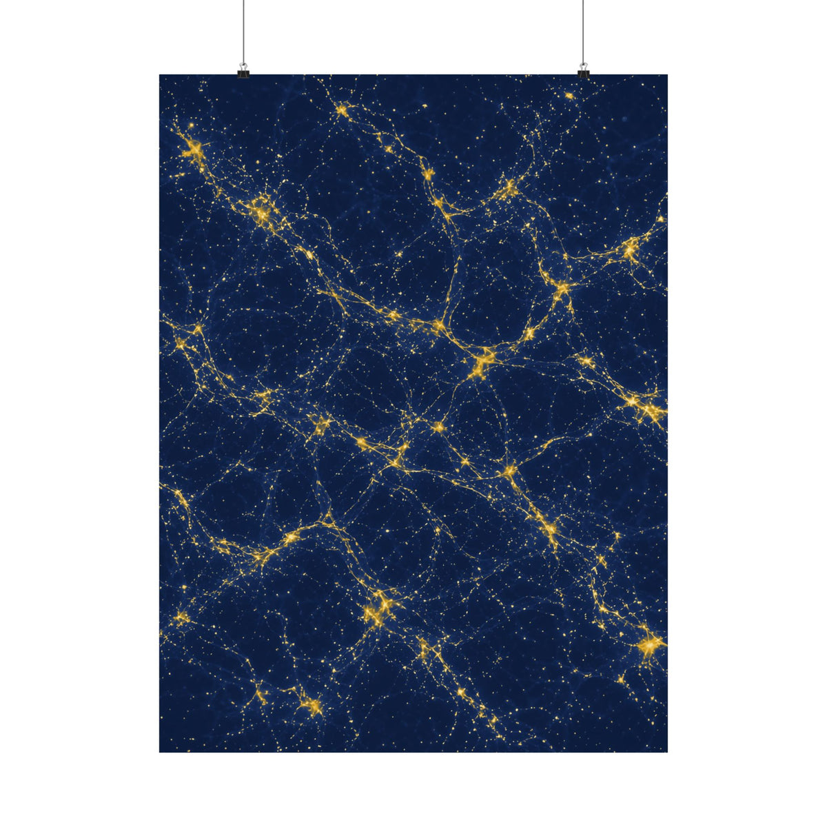 Neon Mycelium - Mustard Navy Poster