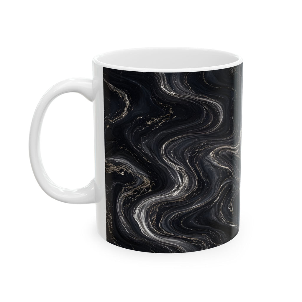 Black & Silver Marble Mug