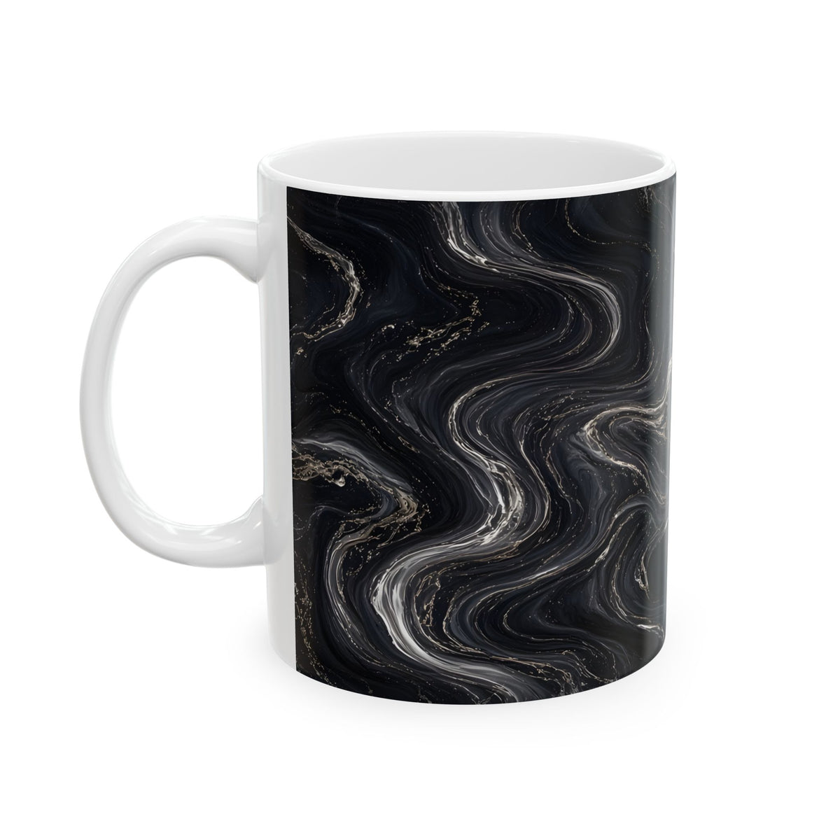 Black & Silver Marble Mug