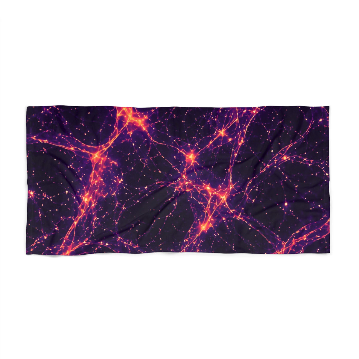 Neon Mycelium - Sunset Synapse Beach Towel