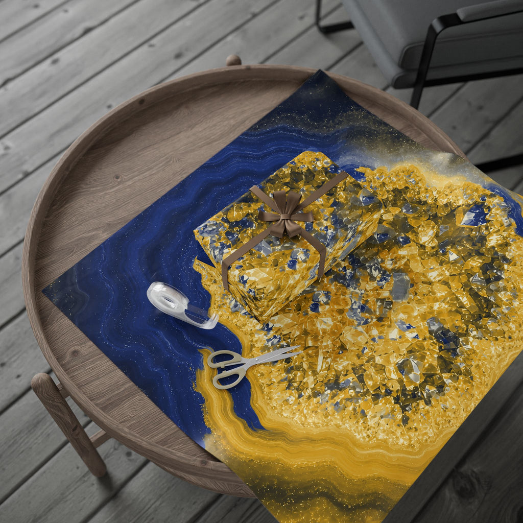 Geode Core - Mustard Navy Wrapping Paper