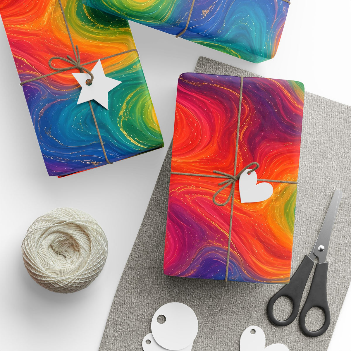 Rainbow Marble Wrapping Paper