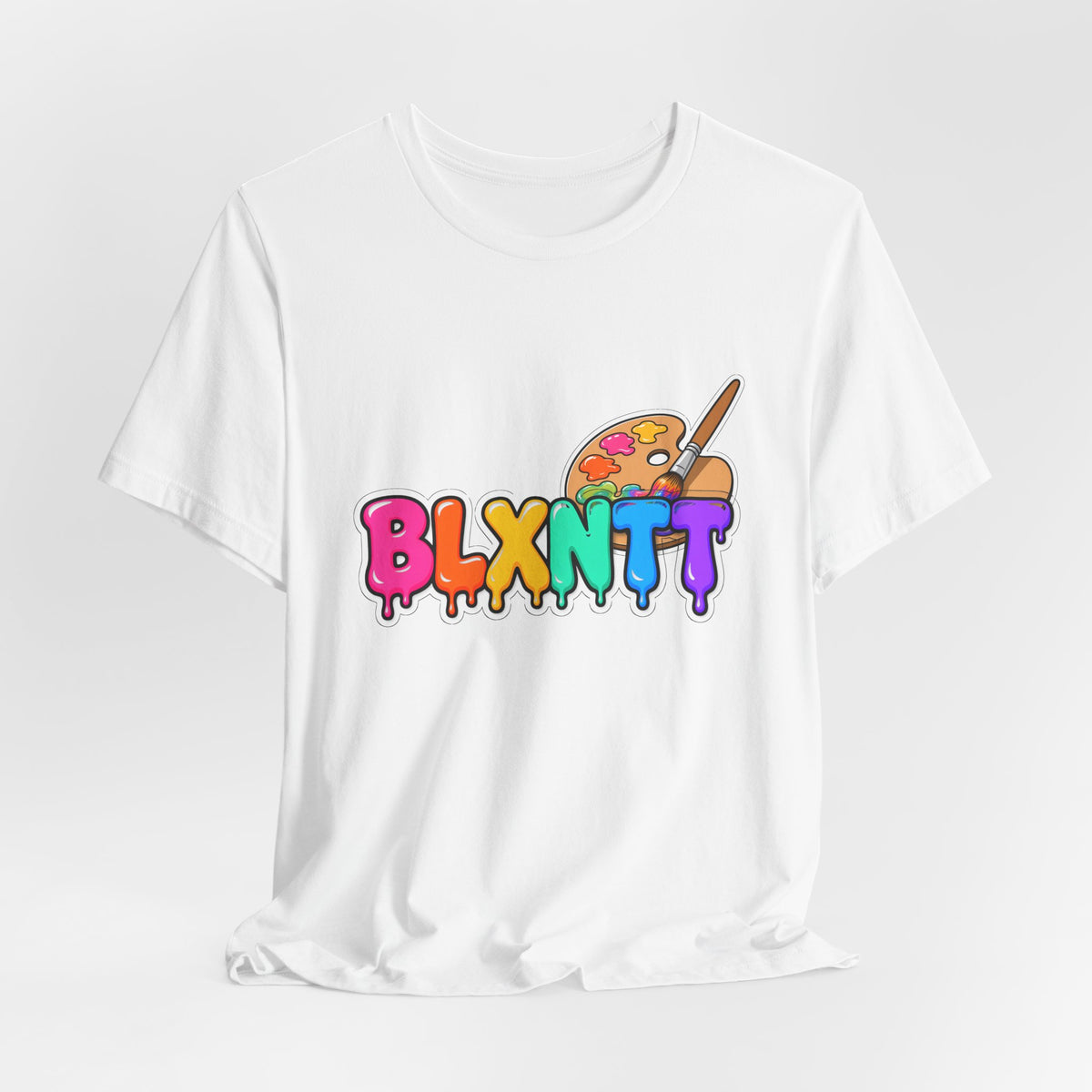 BLXNTT Paint Spill Tee - Rainbow (White)