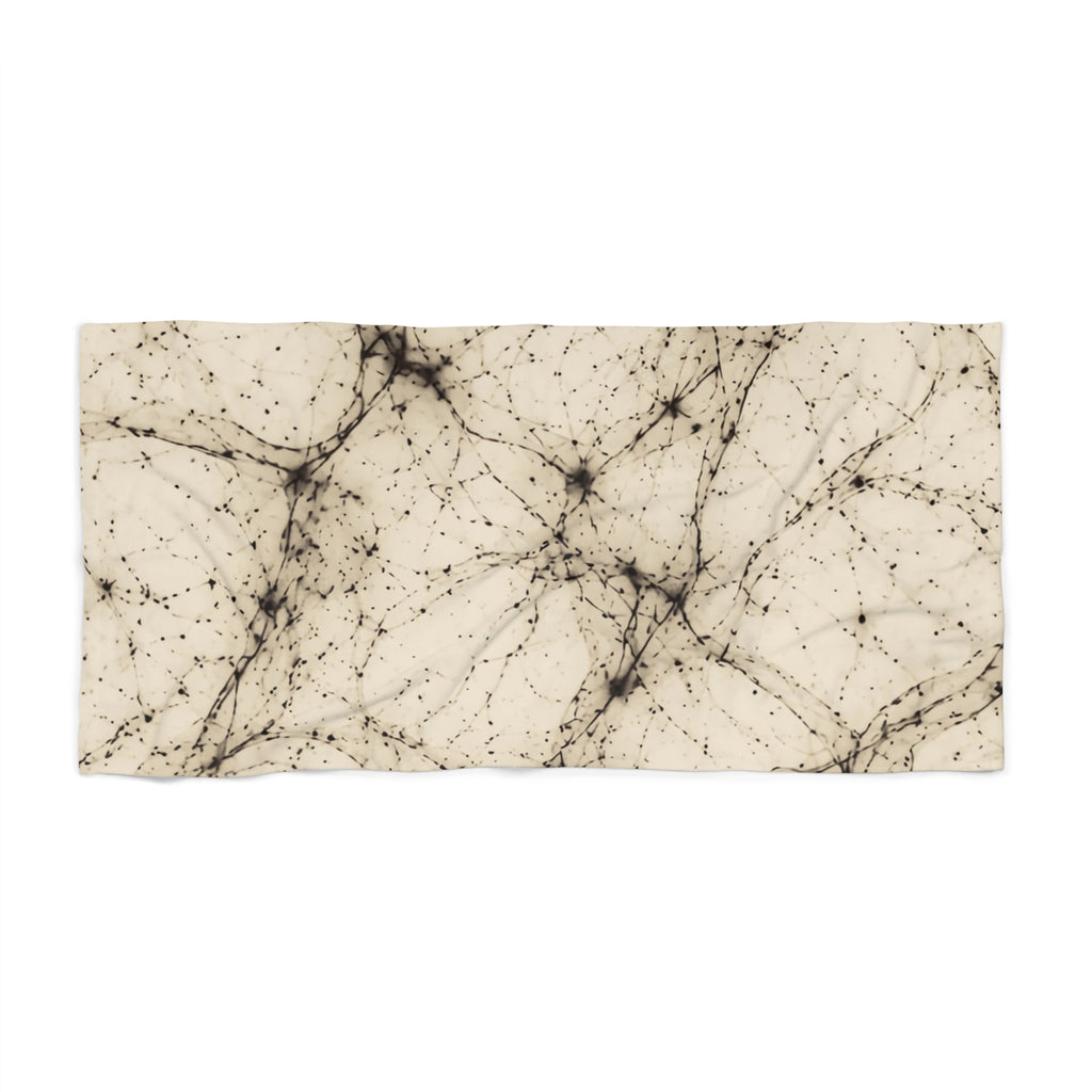 Neon Mycelium - Ink on Paper Beach Towel