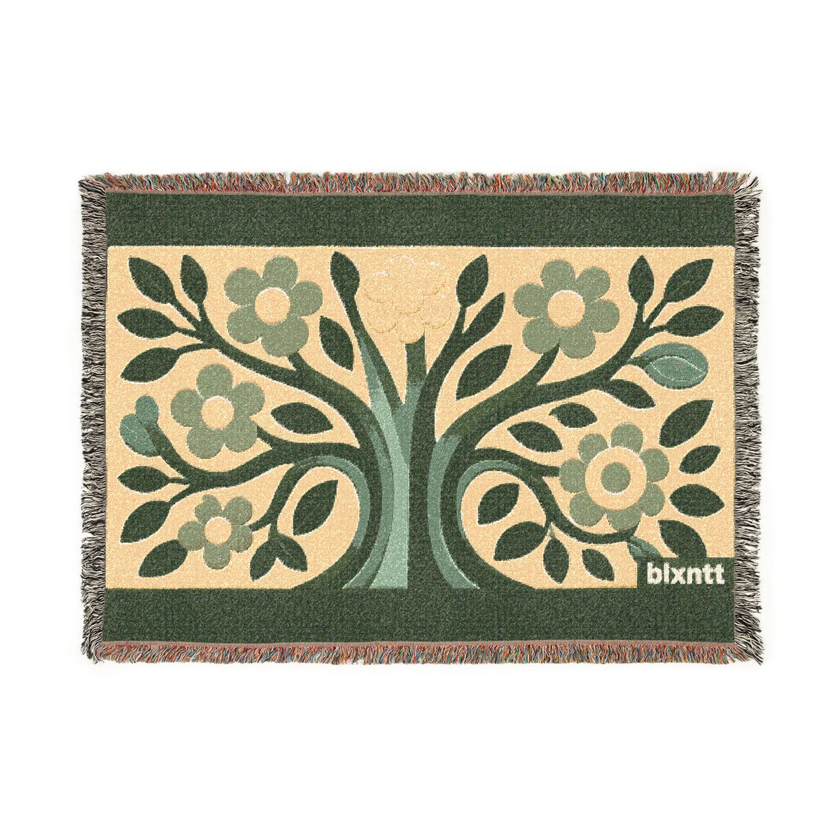 BLXNTT Green Hippie Woven Blanket #4