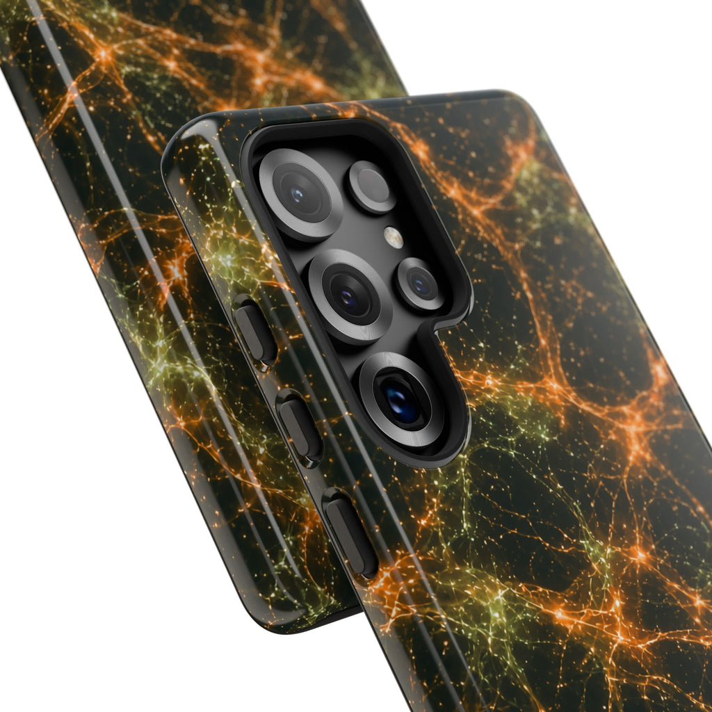 Neon Mycelium - Electric Tangerine Teal Phone Case