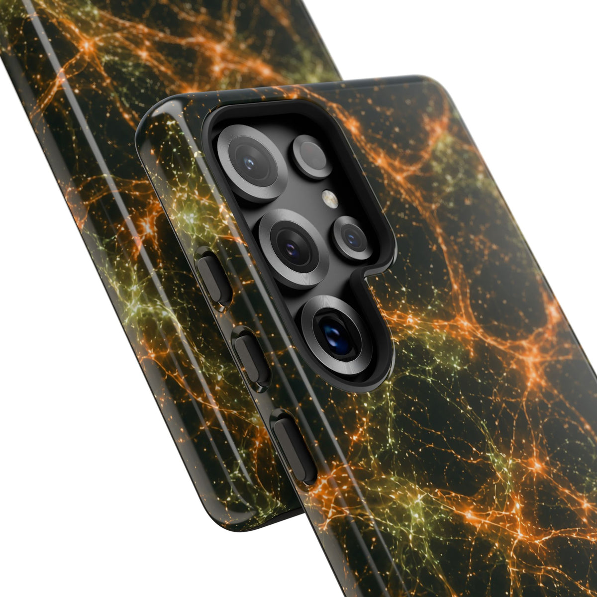 Neon Mycelium - Electric Tangerine Teal Phone Case