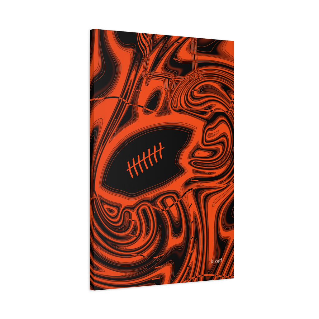 Orange & Black Trippy Football Canvas