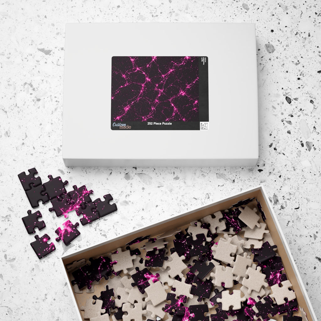 Neon Mycelium - Hot Pink Pulse Jigsaw Puzzle