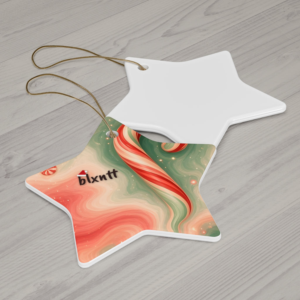 Candy Cane Trippy Christmas Ornament