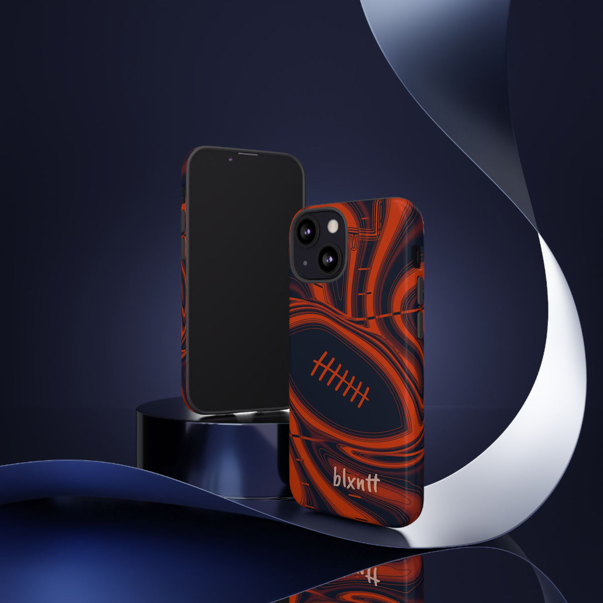 Navy & Orange Trippy Football Phone Case