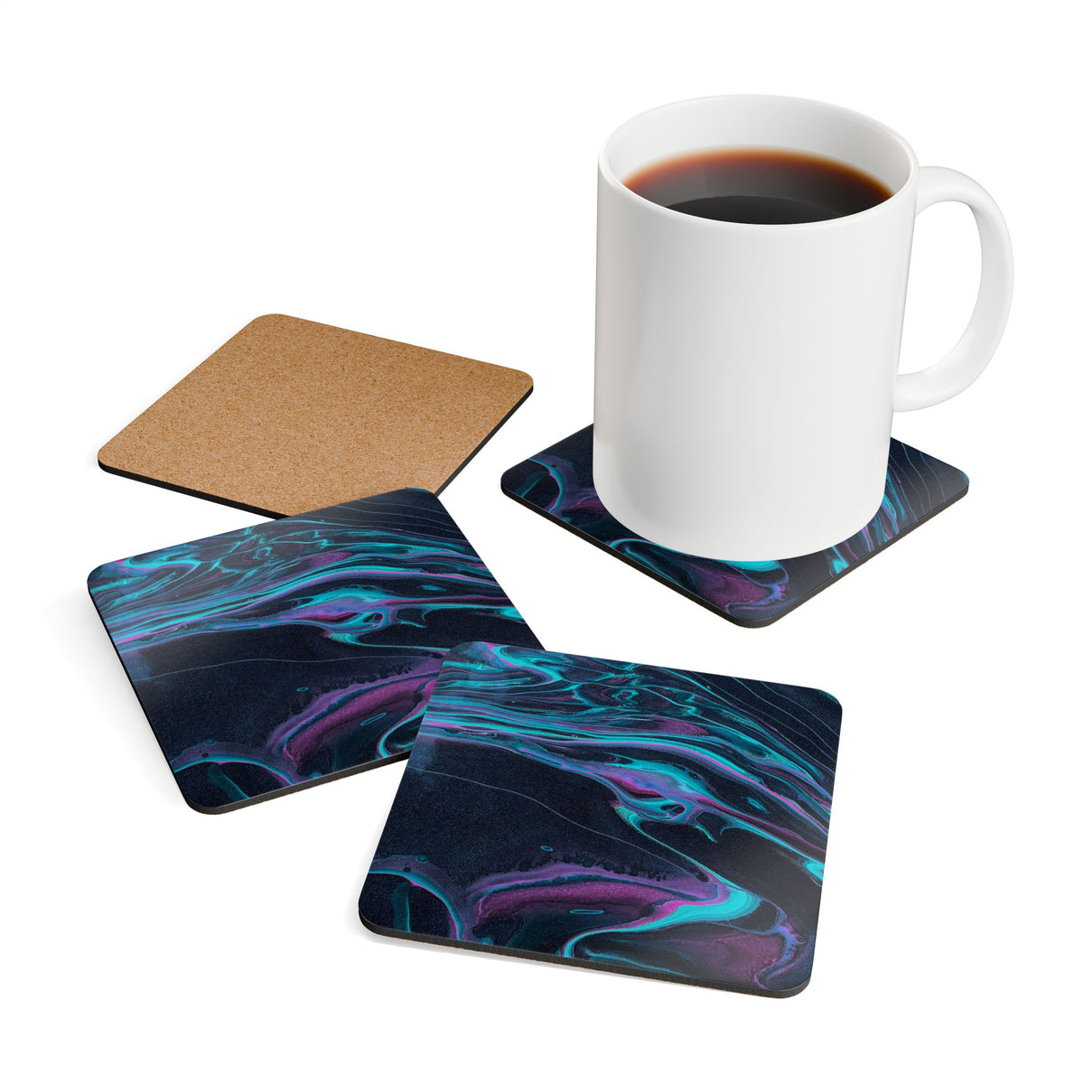 BLXNTT Midnight Pour Corkwood Coaster Set