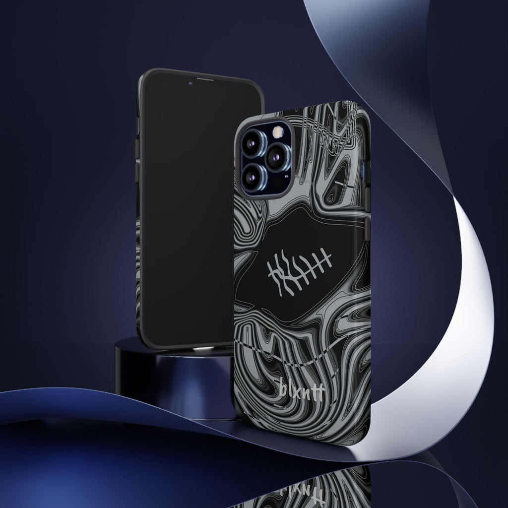 Black & Silver Trippy Football Phone Case