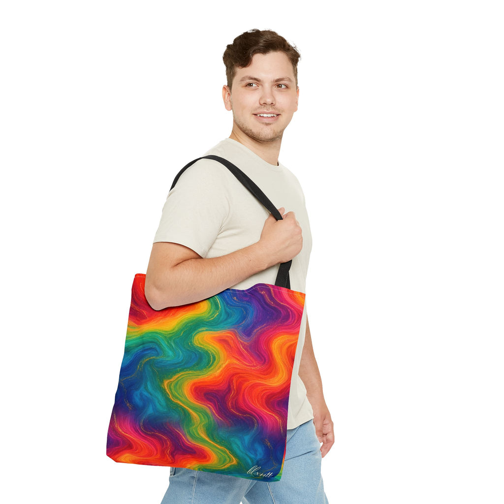 Rainbow Marble Tote Bag