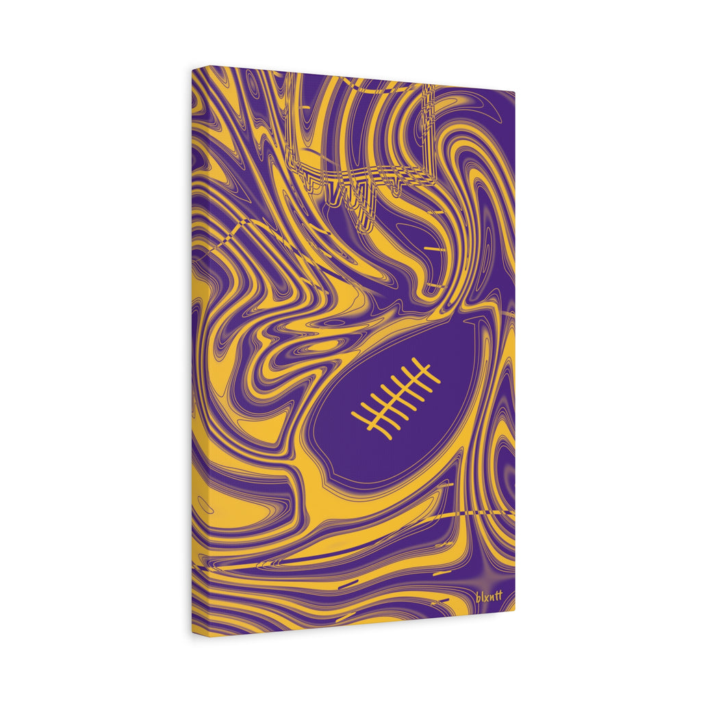 Purple & Gold Trippy Football Canvas