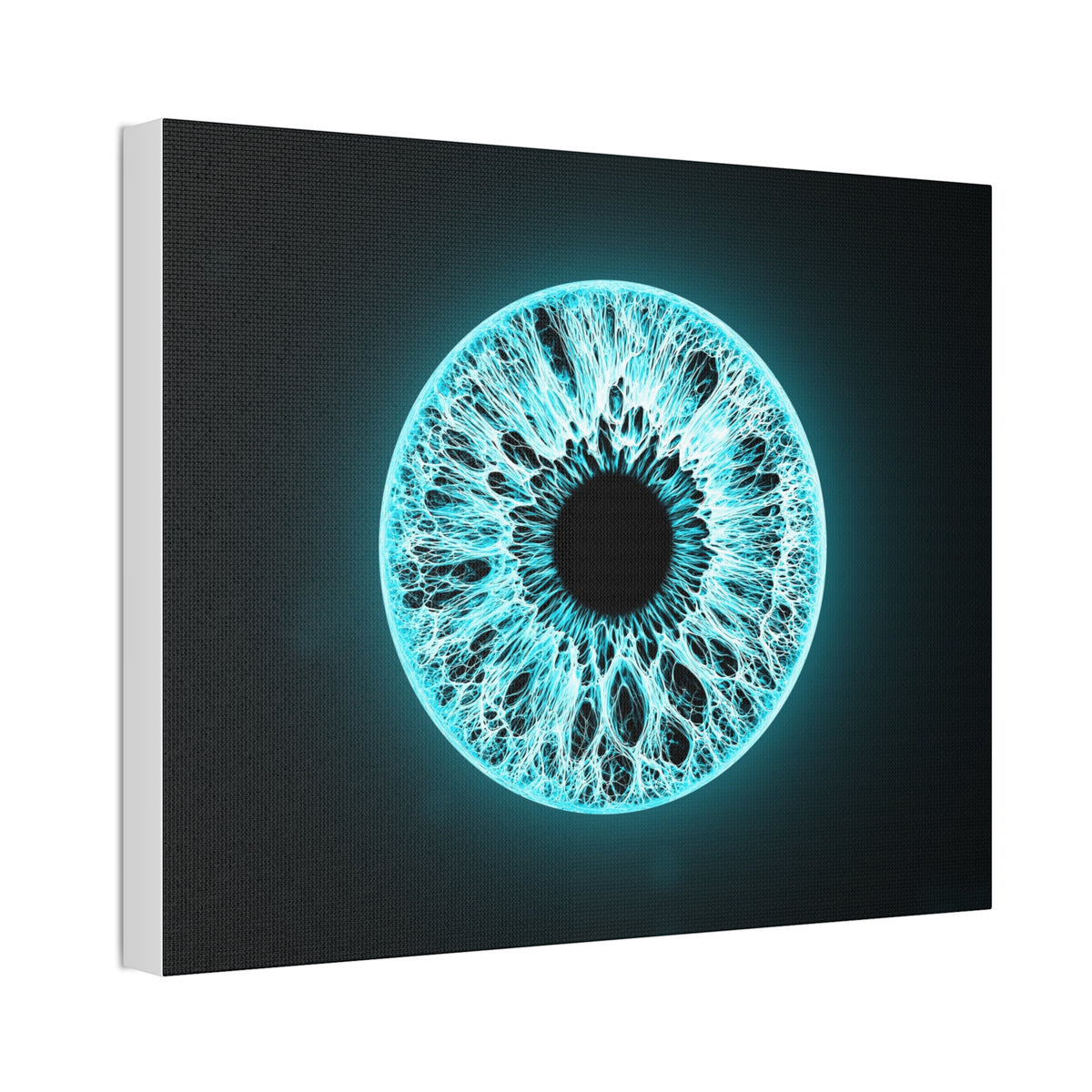 BLXNTT Iris – Lace Web Electric Cyan Glossy Canvas