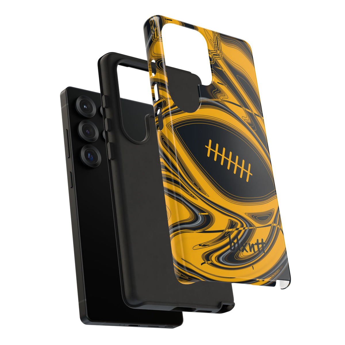 Black & Gold Trippy Football Phone Case