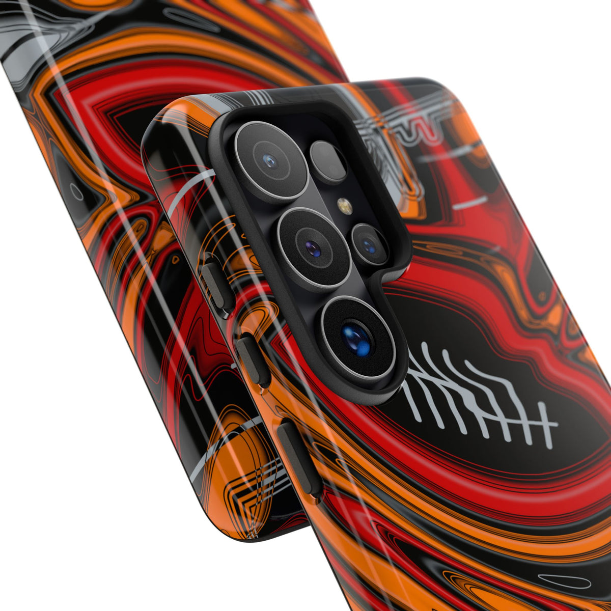 Red, Orange & Pewter Trippy Football Phone Case