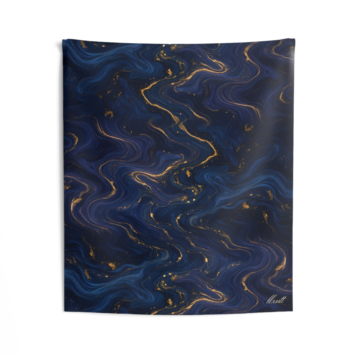 Navy & Gold Marble Tapestry