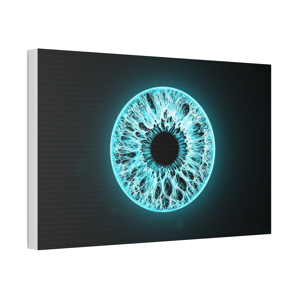 BLXNTT Iris – Lace Web Electric Cyan Glossy Canvas