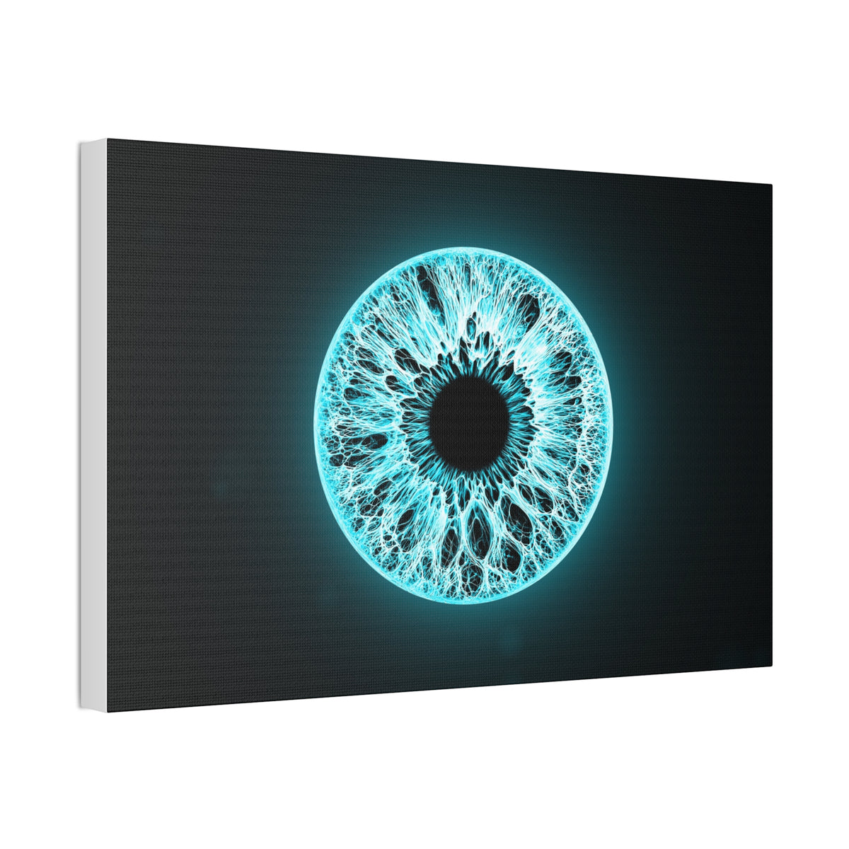 BLXNTT Iris – Lace Web Electric Cyan Glossy Canvas