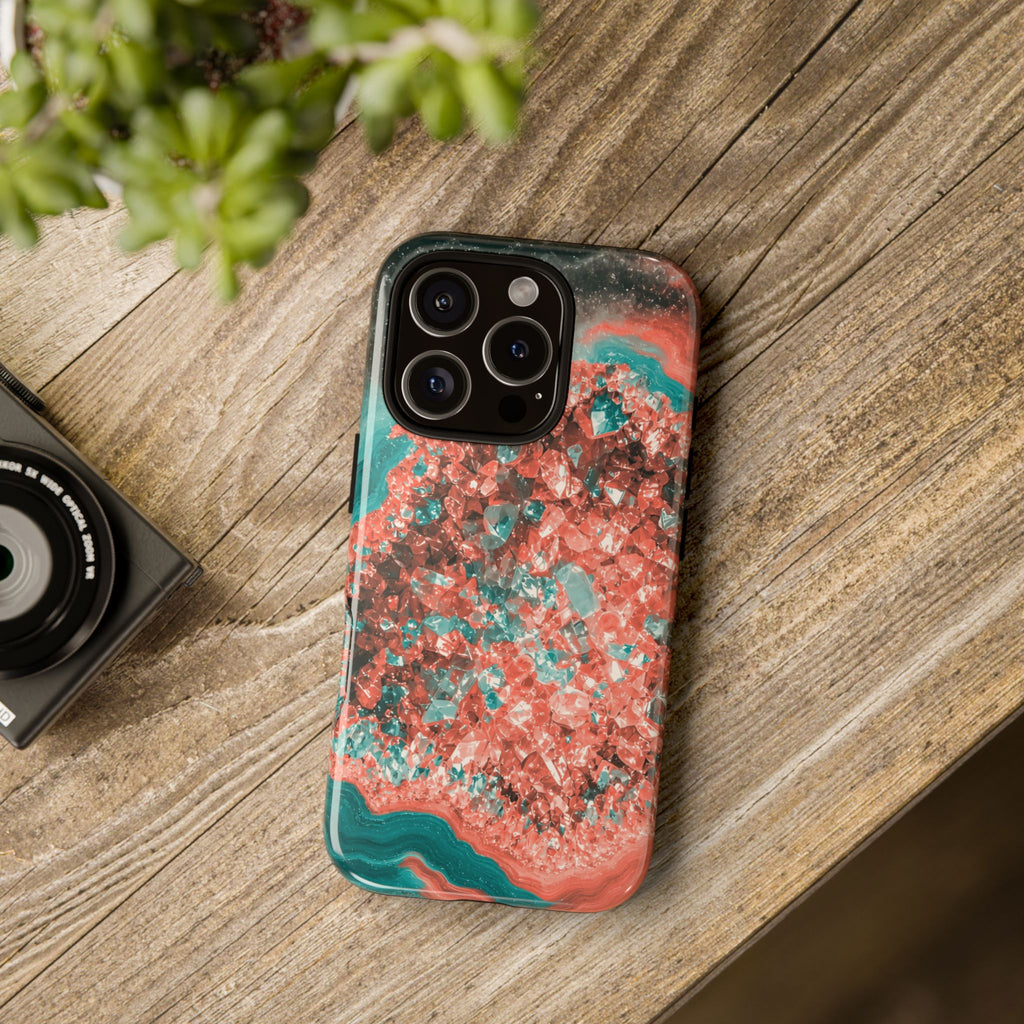 Geode Core - Coral Teal Phone Case