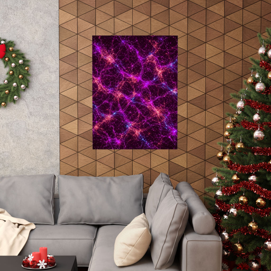 Neon Mycelium - Ember Orchid Poster