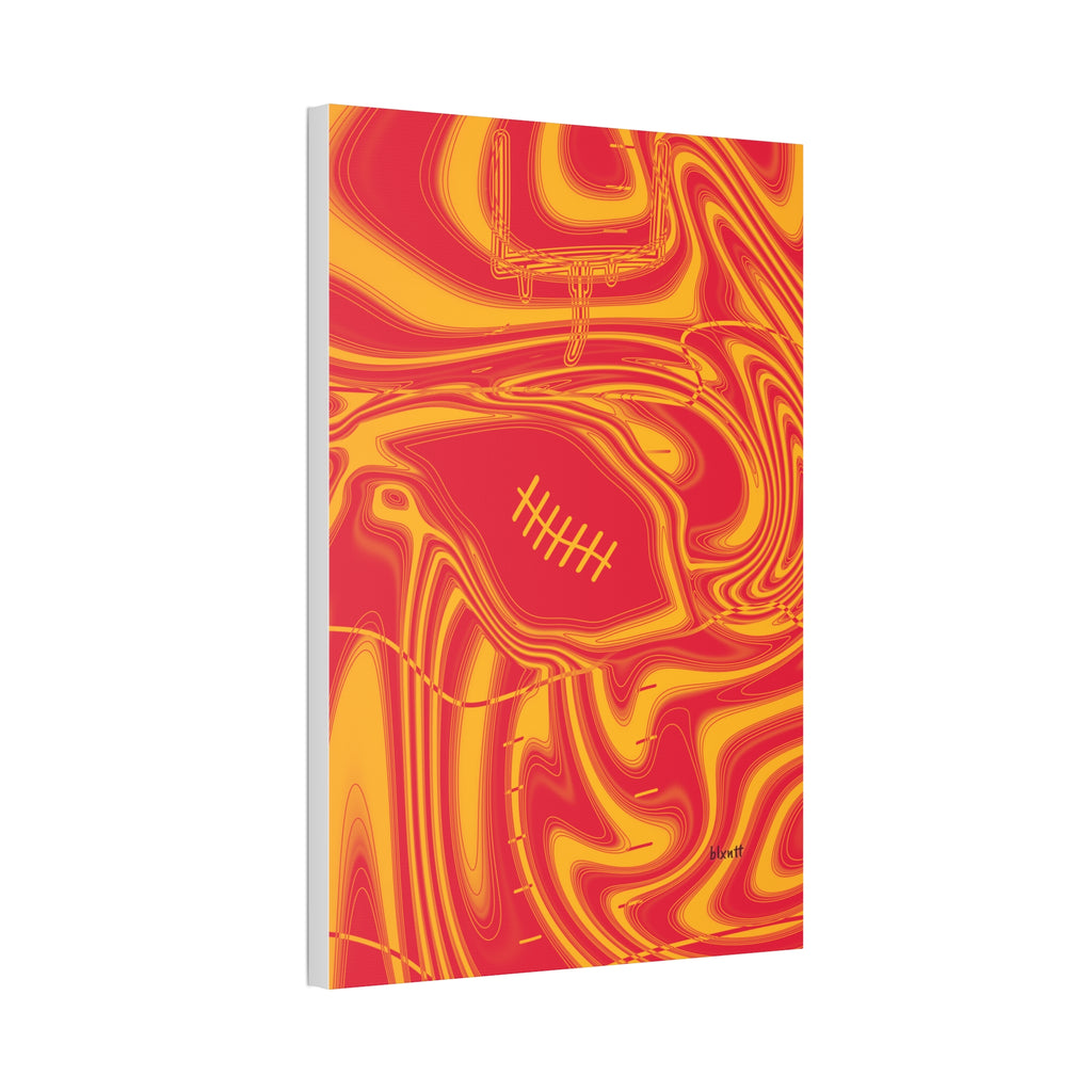 Red & Yellow Trippy Football Glossy Canvas