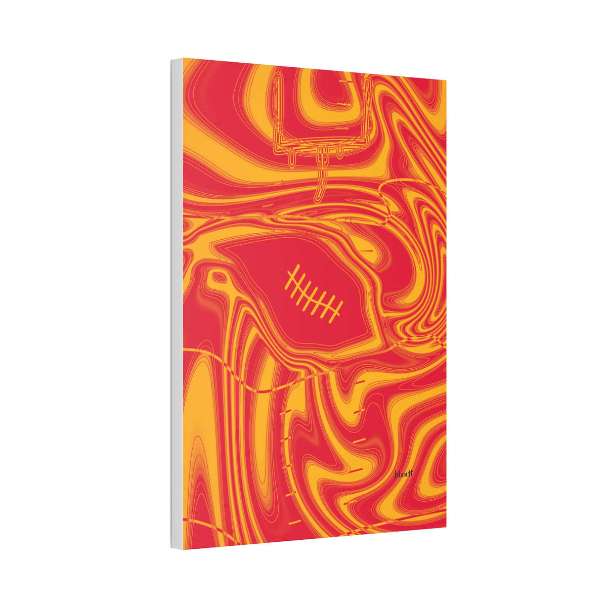 Red & Yellow Trippy Football Glossy Canvas