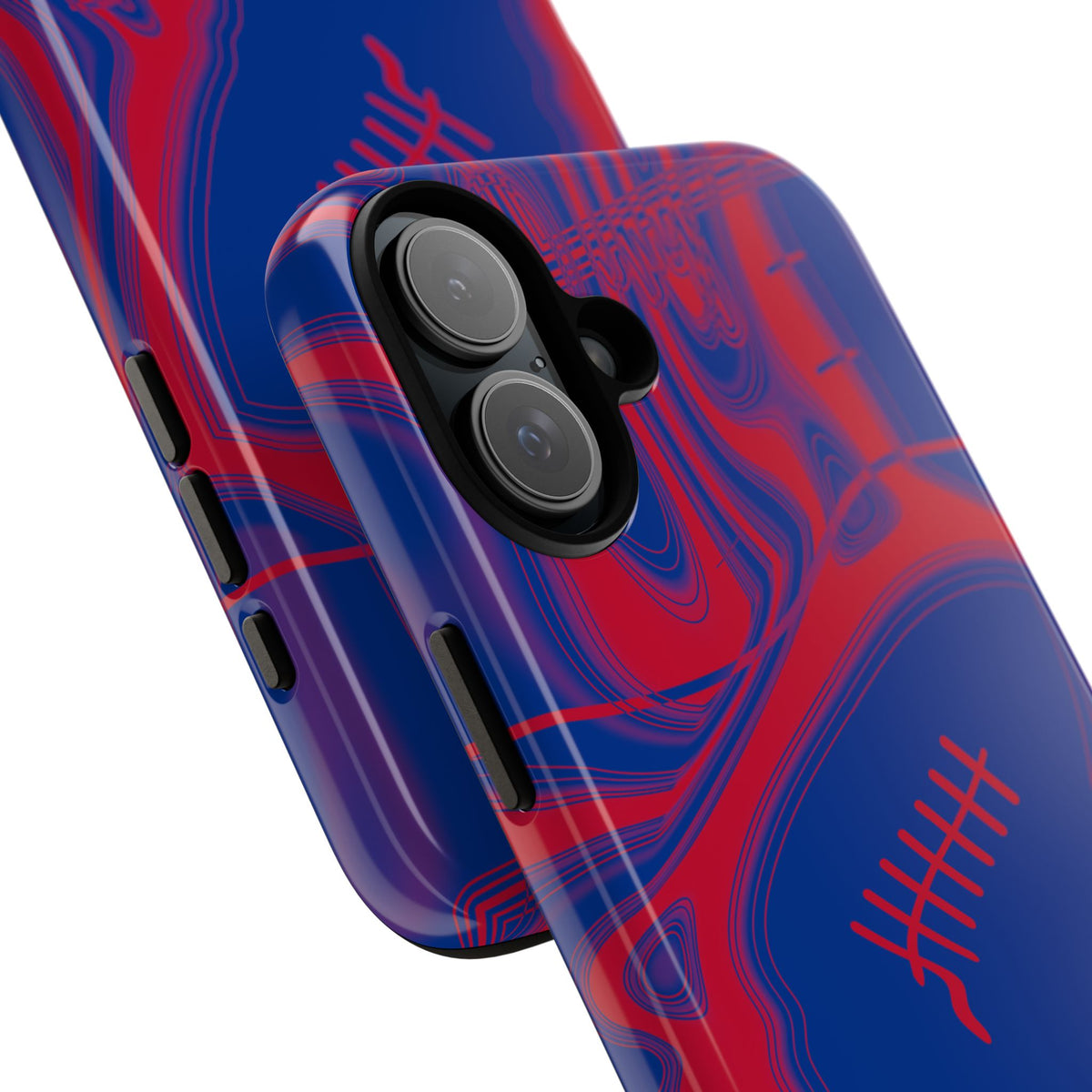 Royal Blue & Red Trippy Football Phone Case