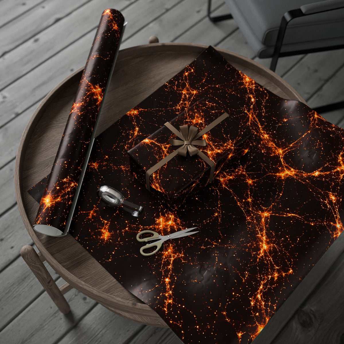 Neon Mycelium - Solar Flare Wrapping Paper