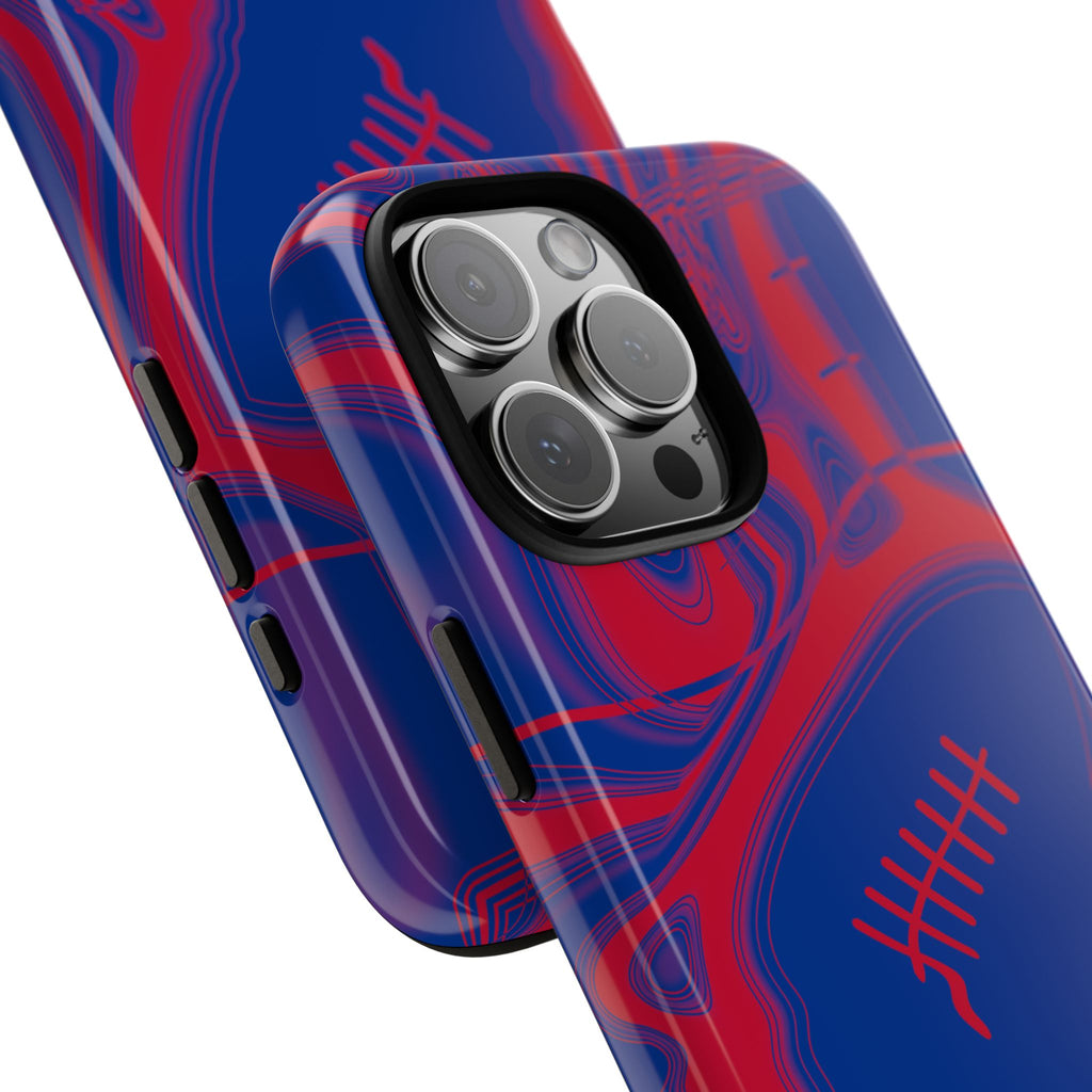 Royal Blue & Red Trippy Football Phone Case