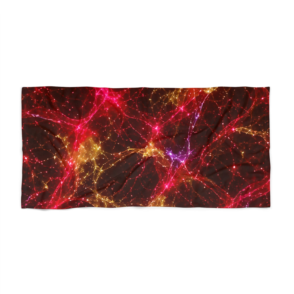 Neon Mycelium - Rainbow Nerve Beach Towel