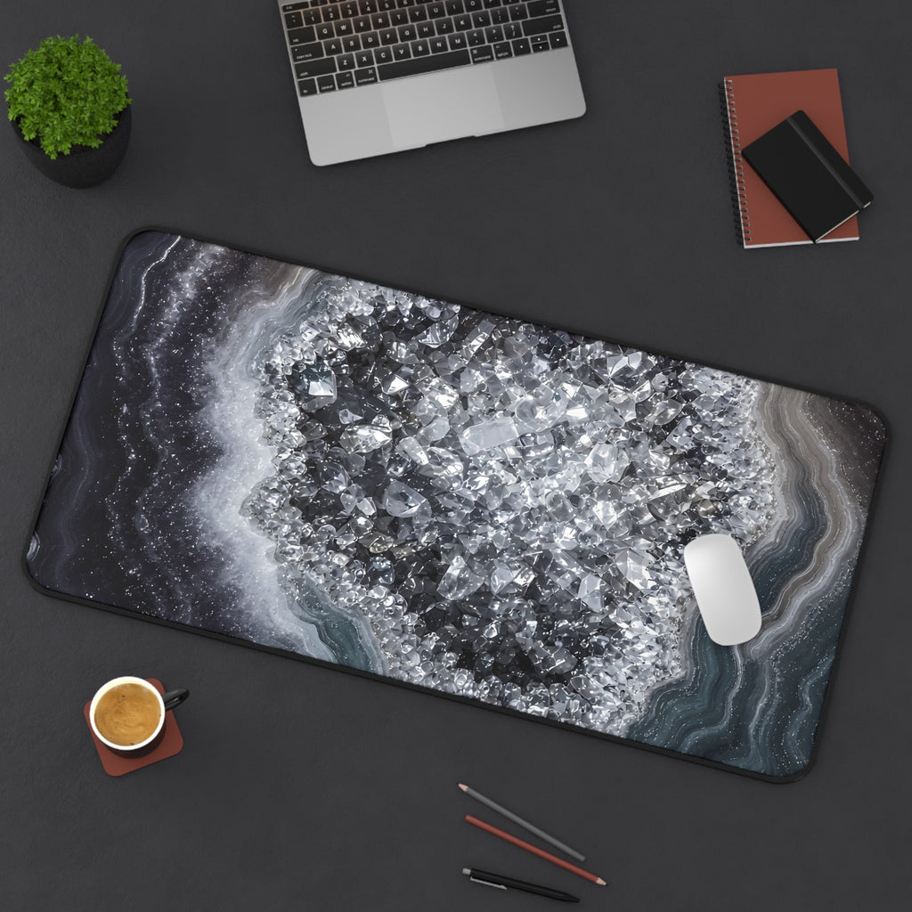 Geode Core - Silver Smoke Desk Mat