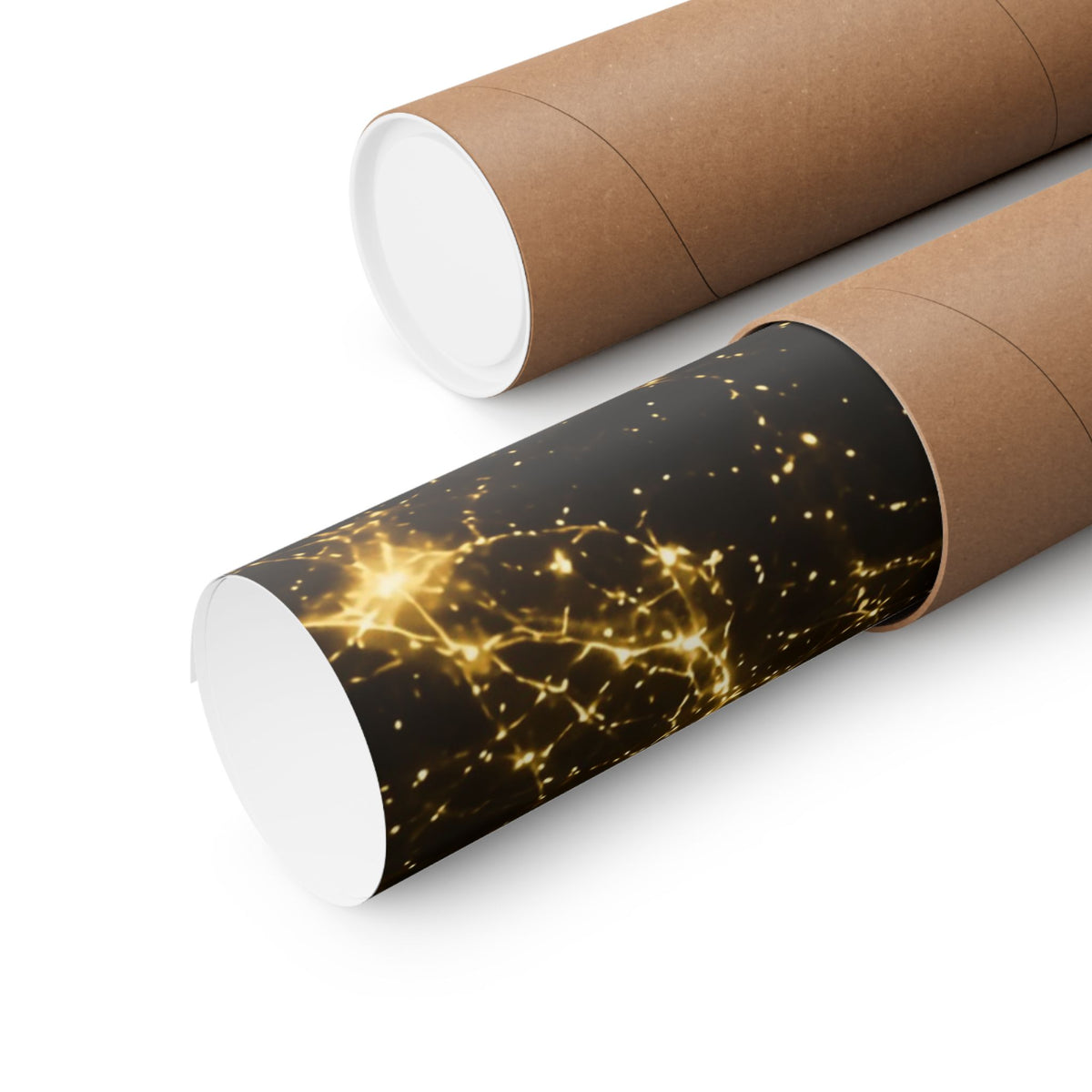 Neon Mycelium - Gold Filigree Poster