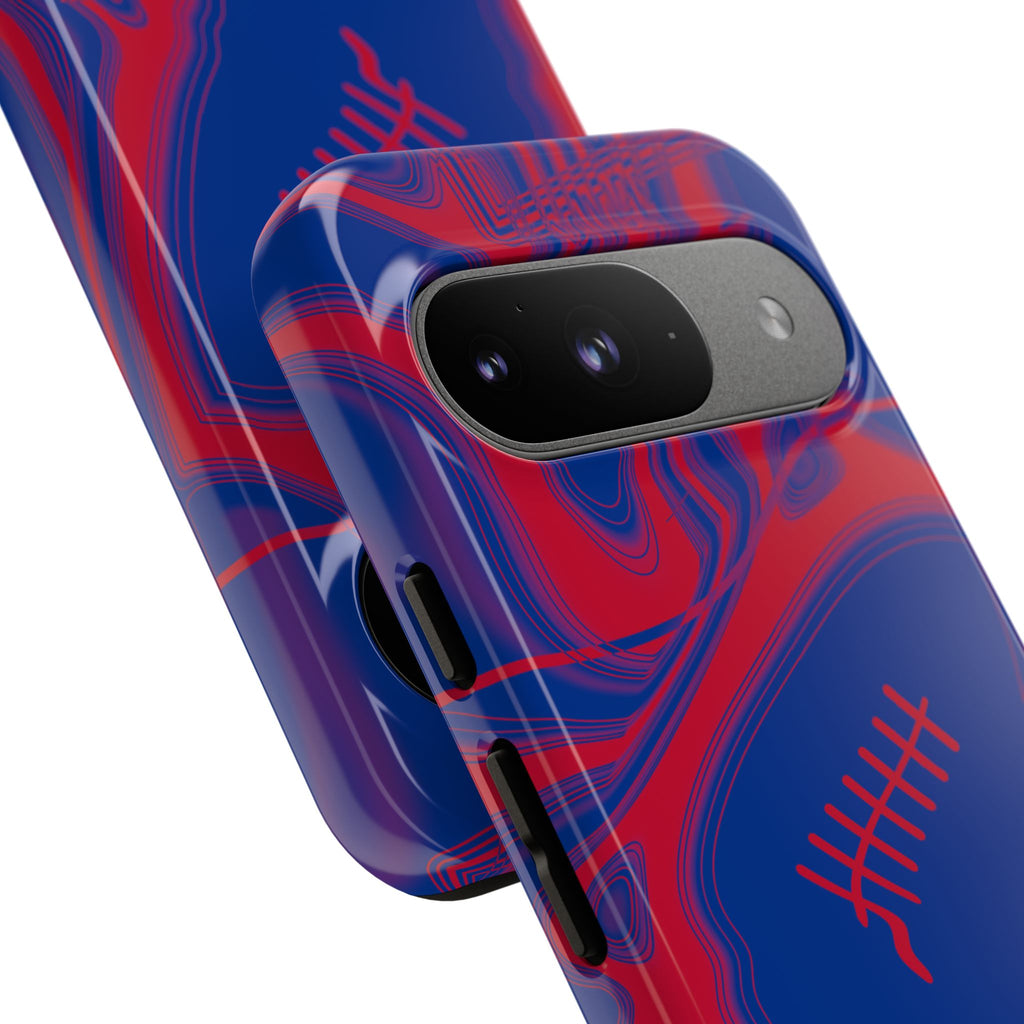 Royal Blue & Red Trippy Football Phone Case
