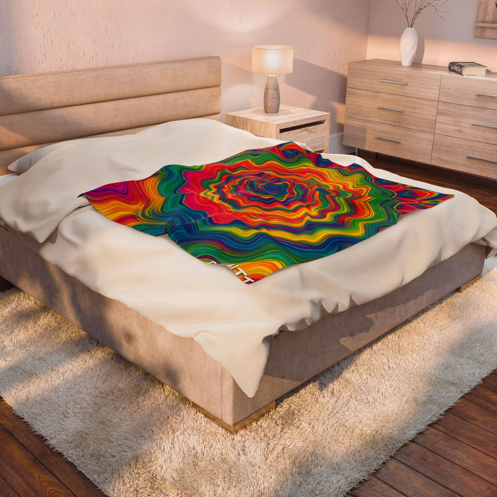 Hypnotic Rainbow Ripple Blanket