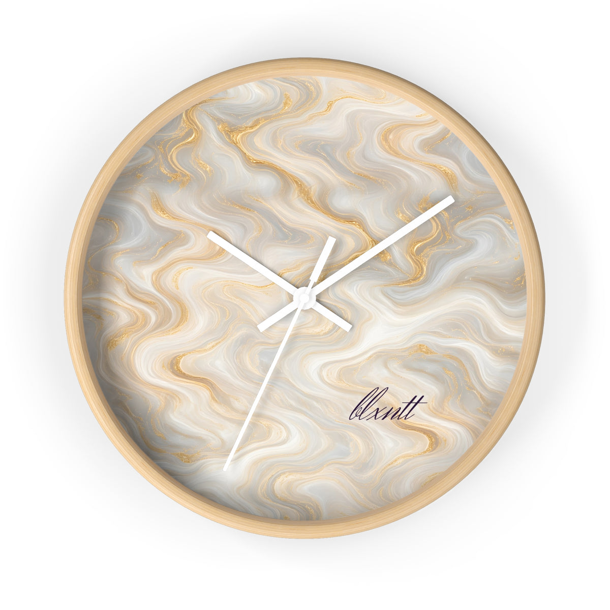 White & Gold Marble Wall Clock
